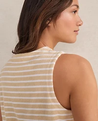Ann Taylor Haven Well Within Terry Cloth Stripe Tank Top Cortado Women's