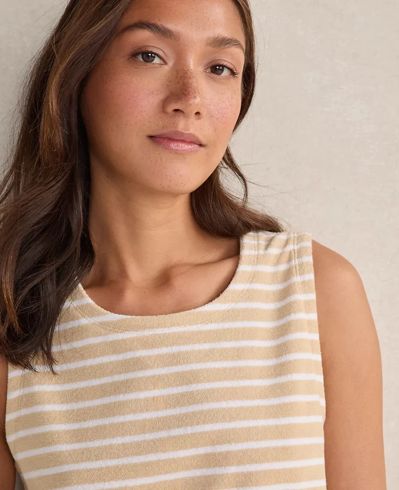 Ann Taylor Haven Well Within Terry Cloth Stripe Tank Top Cortado Women's