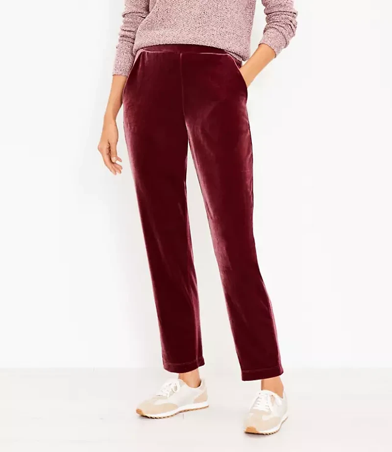 Velvet Pull On Slim Pants