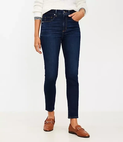 Petite High Rise Skinny Jeans Classic Dark Indigo Wash