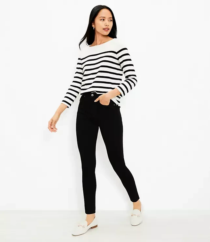 Petite Curvy High Rise Skinny Jeans Black