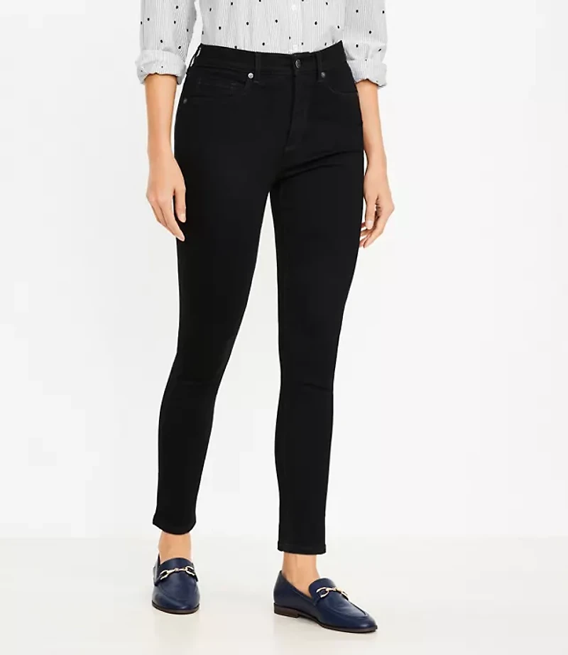 Petite Curvy High Rise Skinny Jeans Black