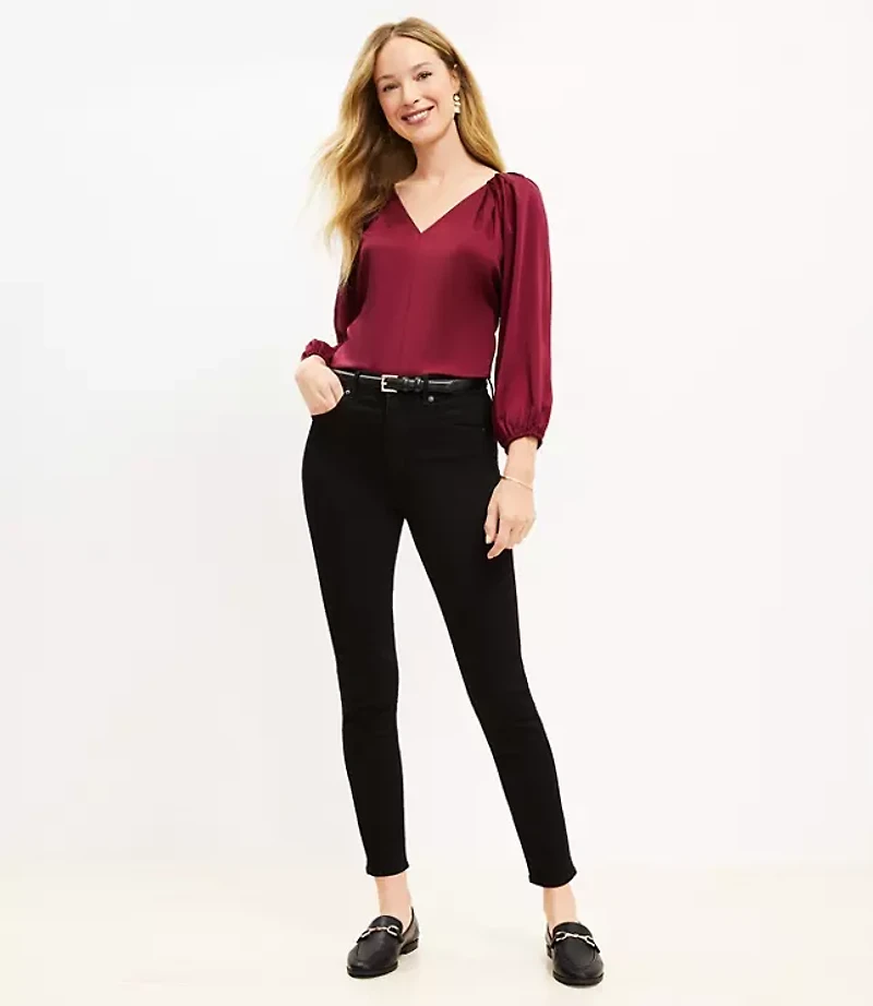 Petite High Rise Skinny Jeans Black