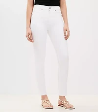 Frayed High Rise Skinny Jeans White