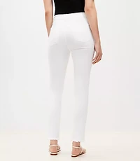Frayed High Rise Skinny Jeans White