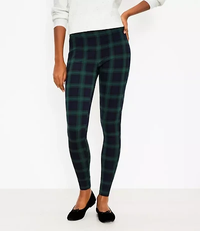 Petite Plaid Ponte Leggings