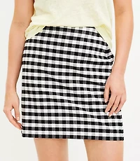 Gingham Pocket Shift Skirt
