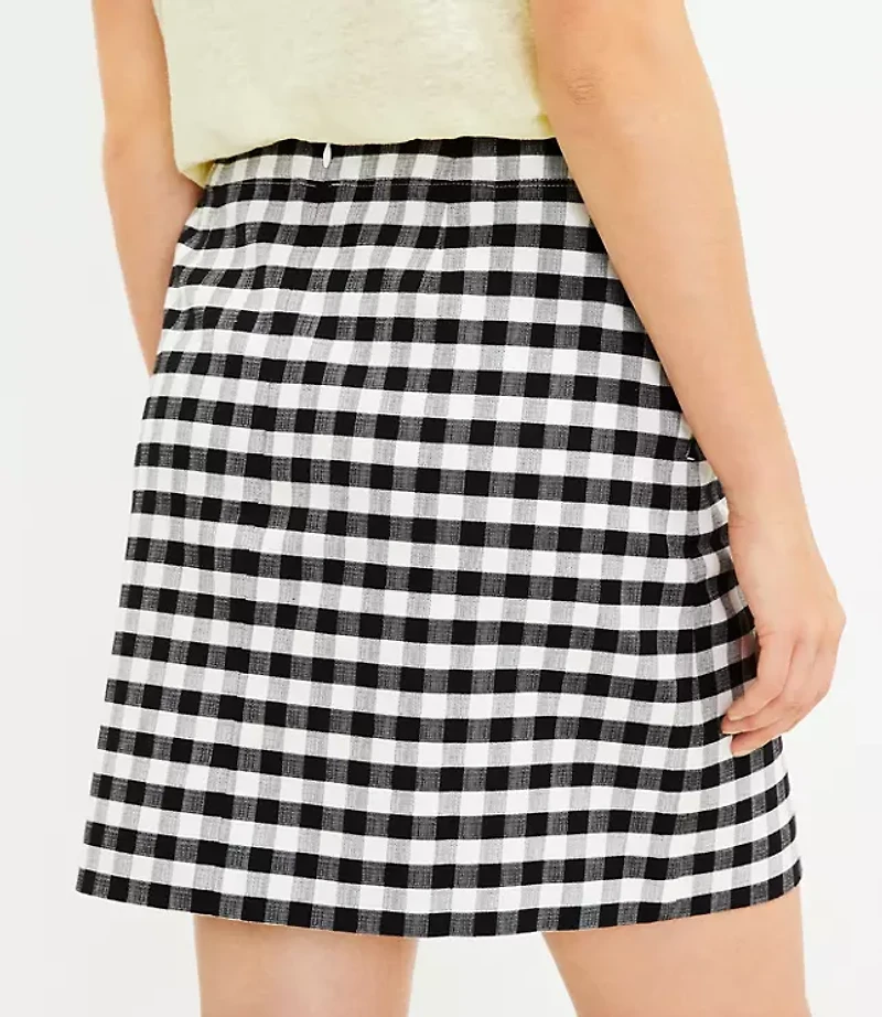 Gingham Pocket Shift Skirt