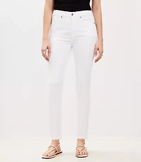 Curvy Frayed High Rise Skinny Jeans White