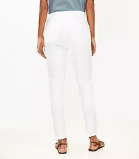 Petite Curvy High Rise Frayed Skinny Jeans White