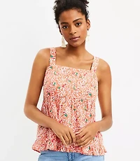 Petite Bird Tie Back Peplum Cami