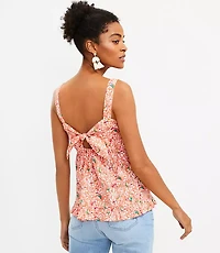 Petite Bird Tie Back Peplum Cami