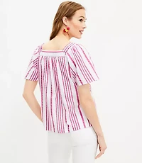 Petite Striped Square Neck Top