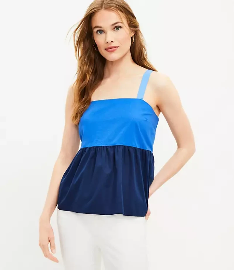 Petite Colorblock Peplum Cami