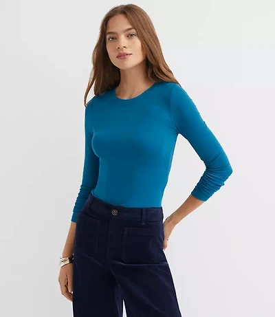 Petite Long Sleeve Crew Neck Tee