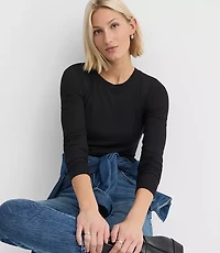 Petite Long Sleeve Crew Neck Tee