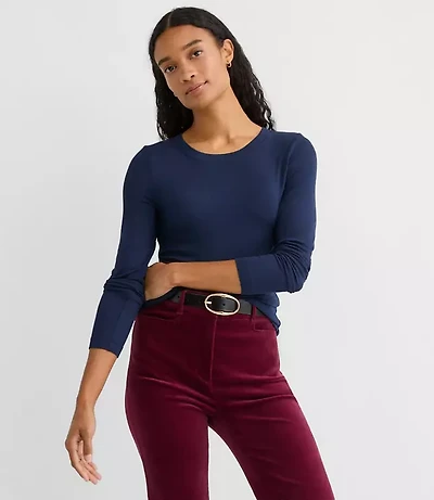 Petite Long Sleeve Crew Neck Tee