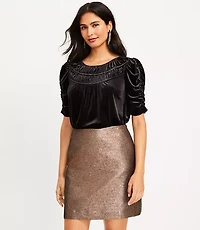 Ruched Velvet Top