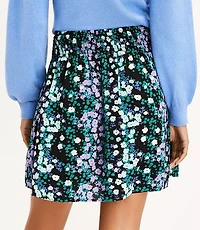 Petite Floral Smocked Pull On Skirt
