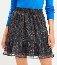Shimmer Paisley Tiered Skirt