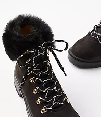 Faux Fur Trim Hiking Boots