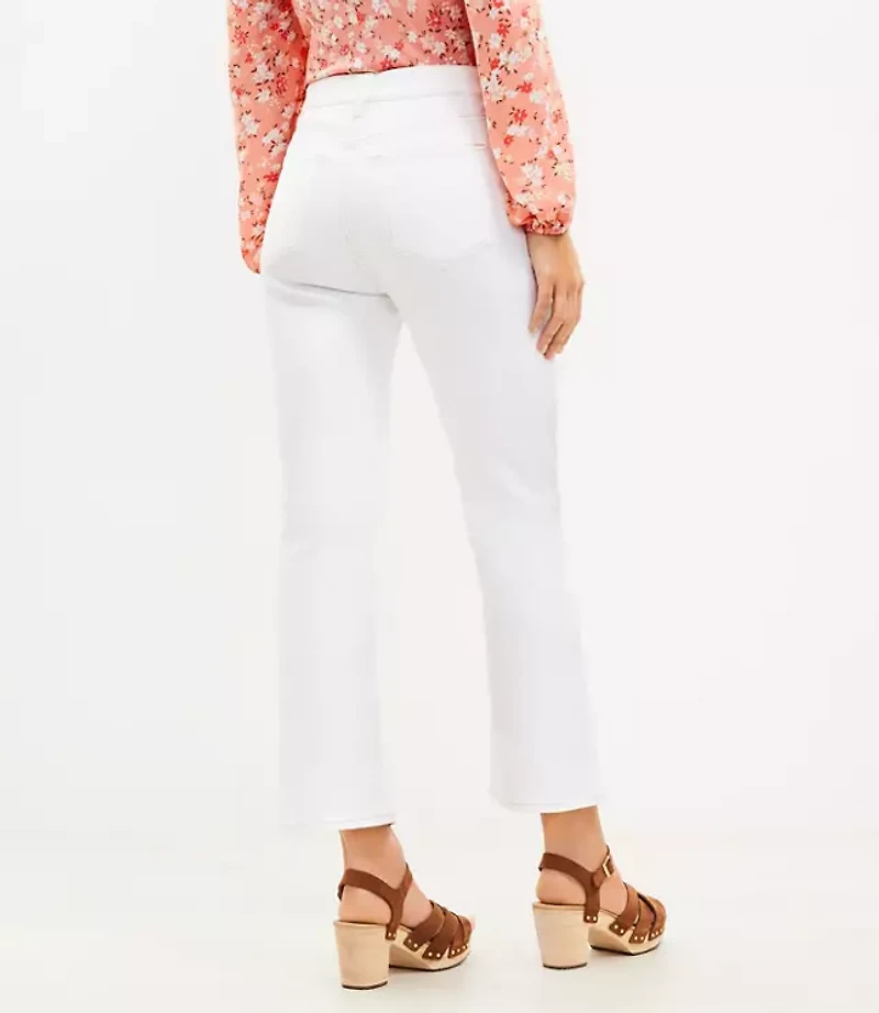 High Rise Kick Crop Jeans in White