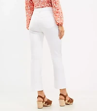 High Rise Kick Crop Jeans in White