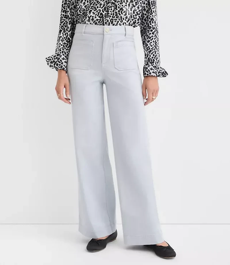 Palmer Wide Leg Pants Twill