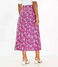 Floral Side Slit Midi Skirt
