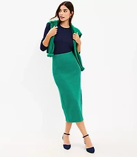 Petite Textured Stripe Midi Skirt
