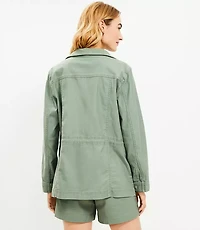 Petite Twill Drawstring Utility Jacket