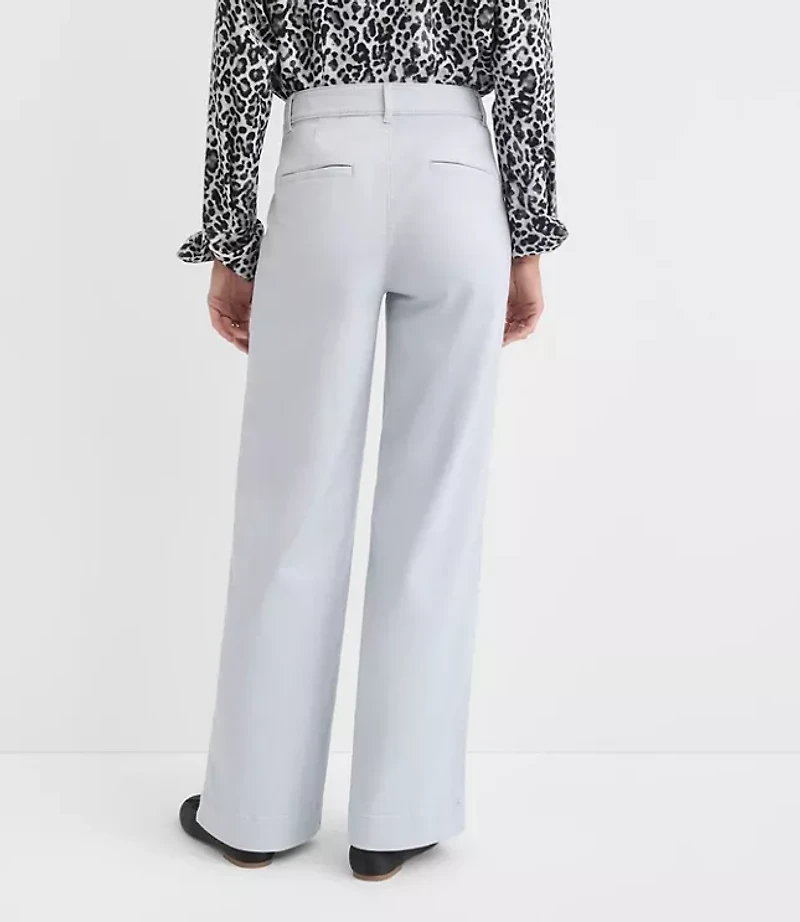 Petite Palmer Wide Leg Pants Twill