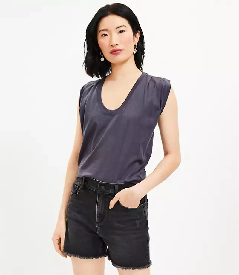 Petite Pleated Muscle Tee