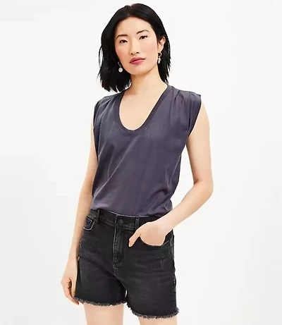 Petite Pleated Muscle Tee