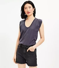 Petite Pleated Muscle Tee