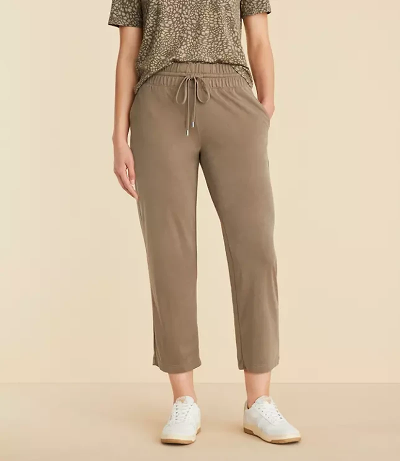 Lou & Grey Sandwashed Straight Crop Drawstring Pants