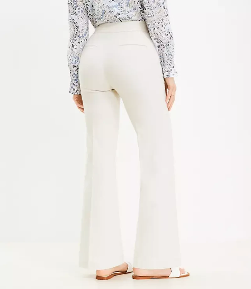 Petite Curvy Flare Pants in Twill