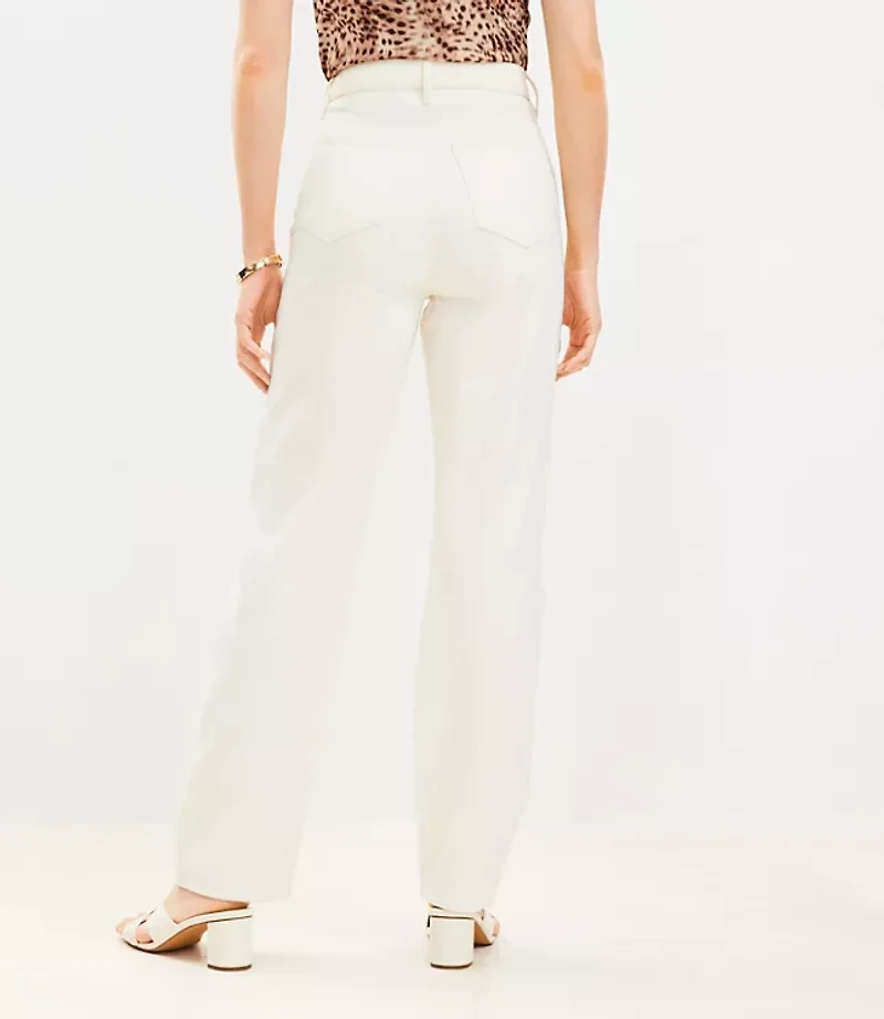 High Rise Full Length Straight Jeans in Popcorn