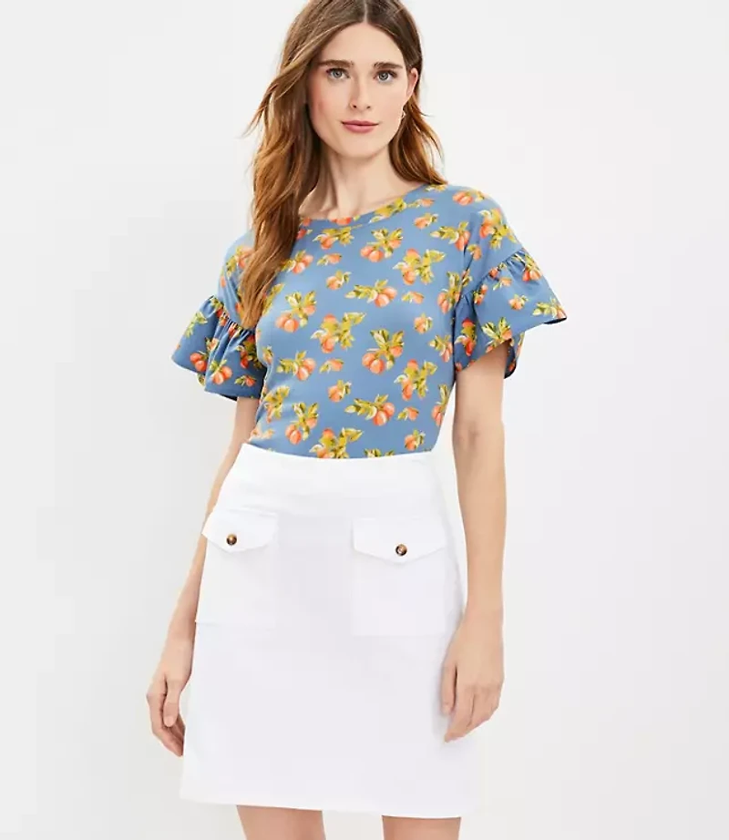 Button Pocket Shift Skirt