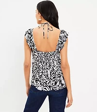 Pineapple Ruffle Halter Top