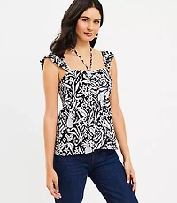 Pineapple Ruffle Halter Top