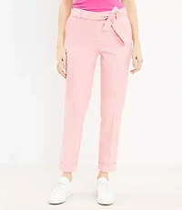Curvy Devin Tie Waist Slim Pants Twill