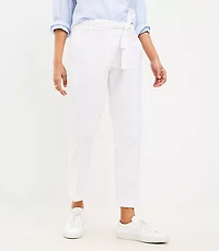 Curvy Devin Tie Waist Slim Pants Twill