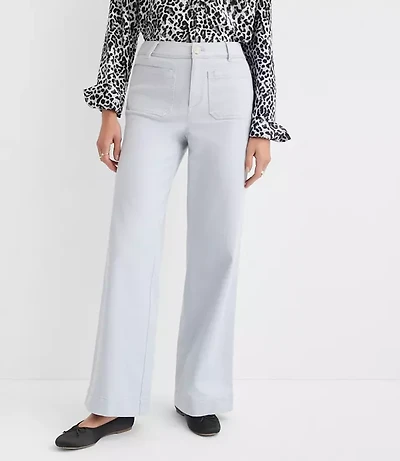 Curvy Palmer Wide Leg Pants Twill