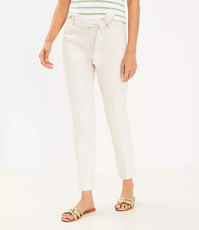 Tall Devin Tie Waist Slim Pants Twill