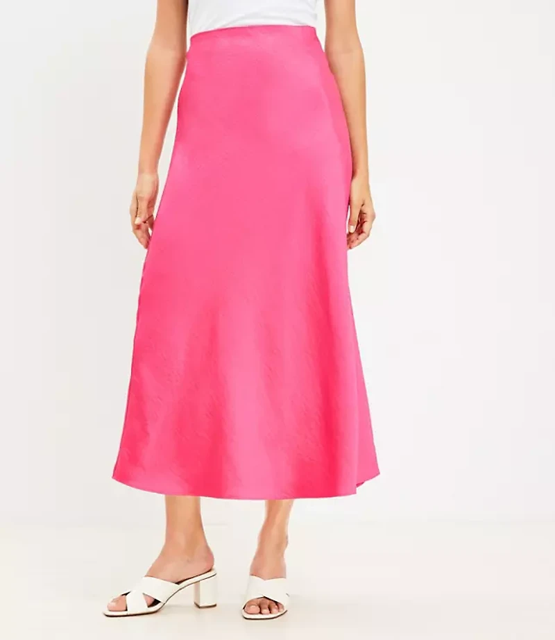 Tall Satin Bias Midi Skirt