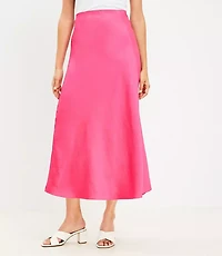 Tall Satin Bias Midi Skirt