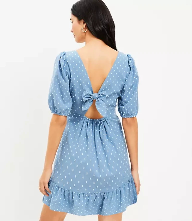 Petite Clip Tie Back Flounce Swing Dress