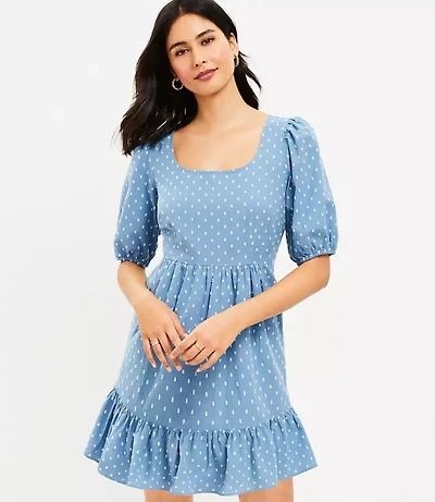 Petite Clip Tie Back Flounce Swing Dress