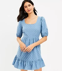 Petite Clip Tie Back Flounce Swing Dress